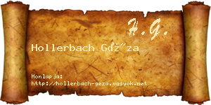 Hollerbach Géza névjegykártya