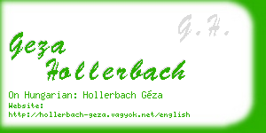 geza hollerbach business card